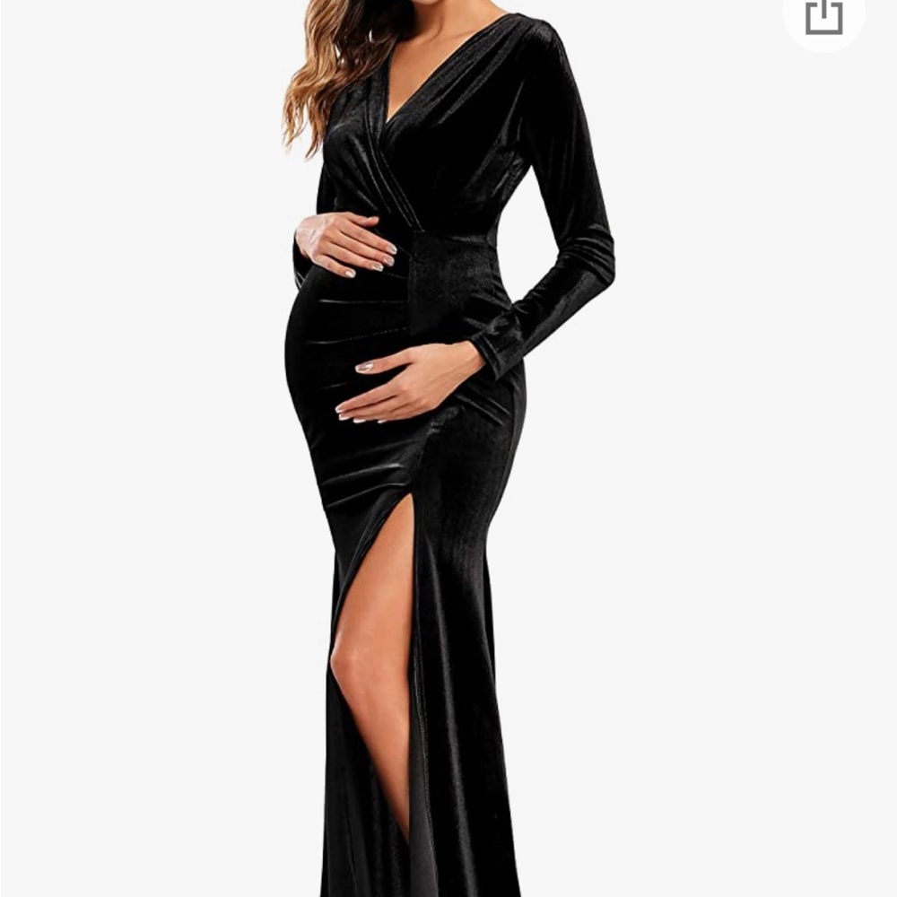 NWT Black Velvet Maternity Dress, size small